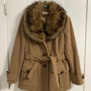 JLo Removable Fur-Trimmed Jacket sz L